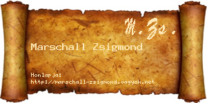Marschall Zsigmond névjegykártya